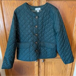 Croft & Barrow Green Quilted Blazer Jacket